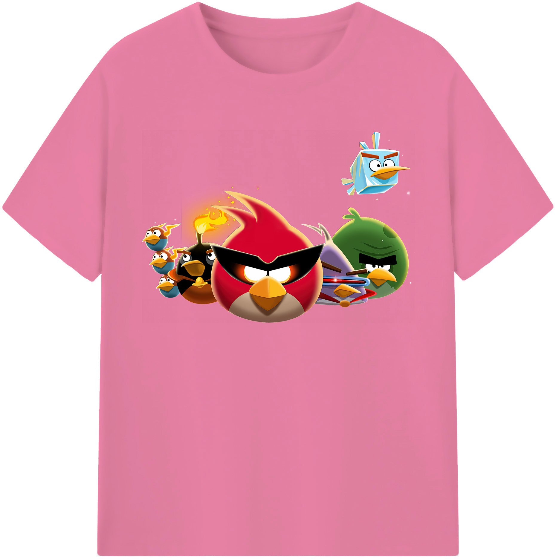 （画像用） Angry Birds アングリーバード 綿100％半袖Tシャツ（フロントプリント）